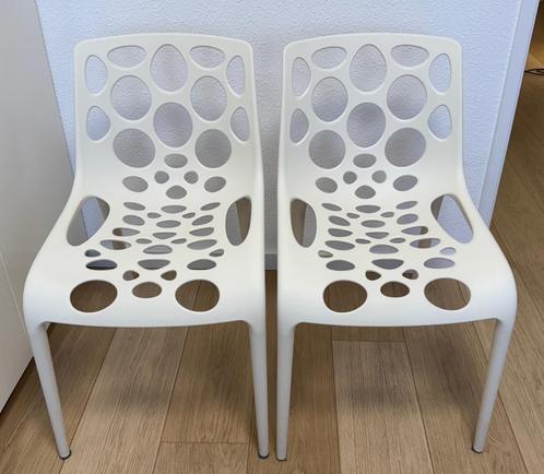 set Calligaris Hero design stoelen., Huis en Inrichting, Stoelen, Zo goed als nieuw, Twee, Kunststof, Wit, Ophalen