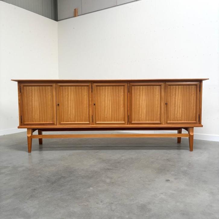 Groot vintage sideboard jaren 50 60, Huis en Inrichting, Kasten | Dressoirs, Gebruikt, 200 cm of meer, 25 tot 50 cm, Met lade(s)