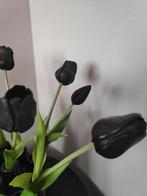 Grote zwarte tulpenvaas met zwarte tulpen, Huis en Inrichting, Kamerplanten, Ophalen of Verzenden, Halfschaduw, Minder dan 100 cm