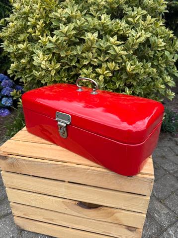 Vintage Emaille Broodbak Keuken Opbergtrommel beschikbaar voor biedingen