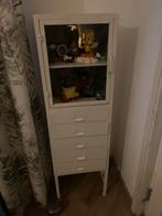 Wit metalen kastje, Huis en Inrichting, Kasten | Vitrinekasten, Ophalen, Minder dan 50 cm, 100 tot 150 cm, Zo goed als nieuw
