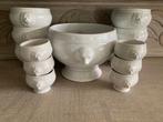 Soepservies met leeuwenkoppen, Huis en Inrichting, Keuken | Servies, Ophalen of Verzenden, Kom(men), Overige stijlen, Glas
