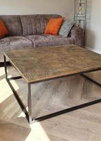 Vierkante salontafel croco - GOUD, 100 tot 150 cm, Vierkant, Nieuw, Trendy, modern