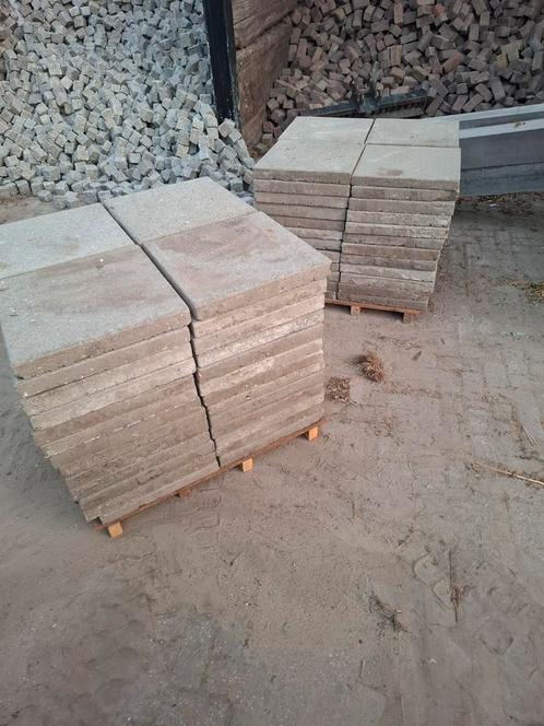 25m² 50x50, grijs, gebruikt, op pallet 6cm, Tuin en Terras, Tegels en Klinkers, Gebruikt, Terrastegels, Beton, 10 m² of meer, Ophalen