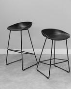 Barkrukken design Hay, zwart, 2 stuks, Huis en Inrichting, Barkrukken, Ophalen, Met voetsteun, 60 tot 90 cm, Zo goed als nieuw