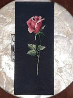 Brillenkoker vintage, zwart met roos, Ophalen of Verzenden