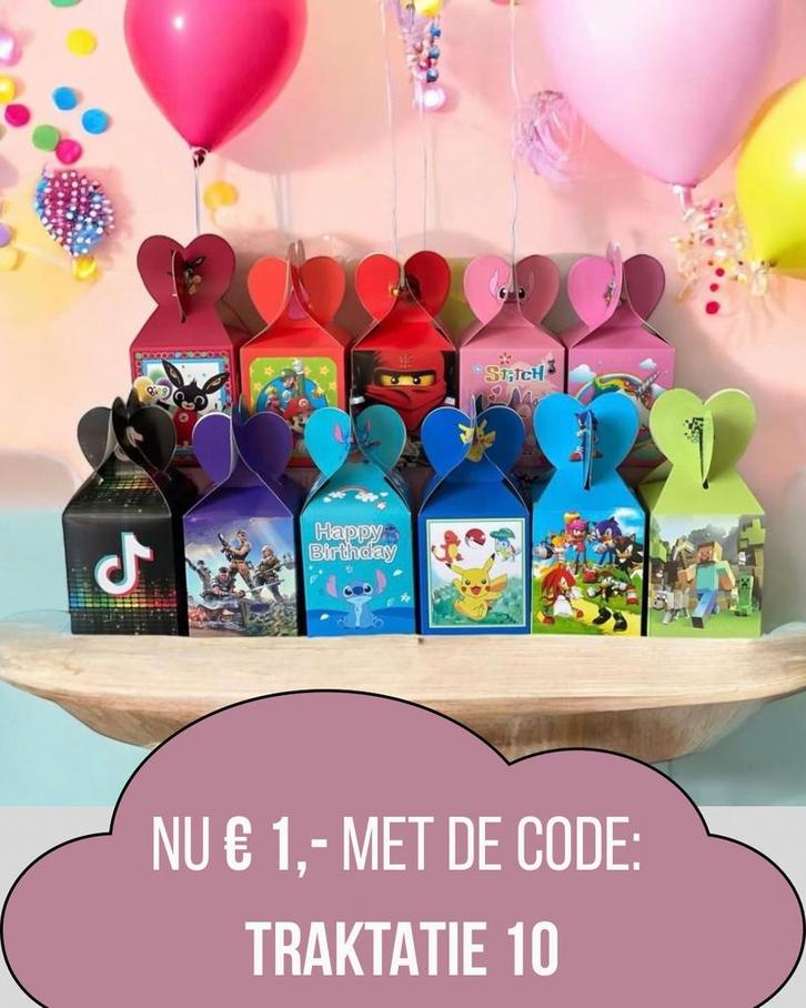 Leuke Traktatie Doosjes - Diverse Designs!, Hobby en Vrije tijd, Feestartikelen, Nieuw, Ophalen of Verzenden