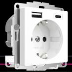 2USB stopcontact incharge WIT mat wandcontactdoos, Doe-het-zelf en Verbouw, Elektra en Kabels, Ophalen of Verzenden, Nieuw, Stopcontact