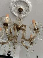 Kroon luchter met kaarjes . Kristal glas., Huis en Inrichting, Lampen | Kroonluchters, Ophalen, Zo goed als nieuw, Glas