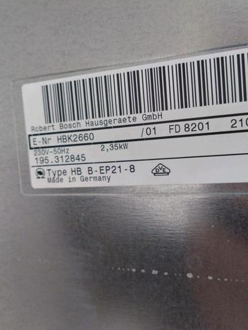 Bosch type HB B-EP21-8 inbouwoven beschikbaar voor biedingen
