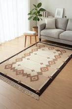 Nieuw handgeweven Röllakan, wollen kleed, Bruin, -, -, 150 tot 200 cm