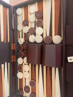 Backgammon spel in lederen koffer, Hobby en Vrije tijd, Gezelschapsspellen | Bordspellen, Een of twee spelers, Ophalen of Verzenden
