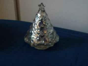 KERST prachtige vintage kerstboom glas/zilver waxinelicht beschikbaar voor biedingen
