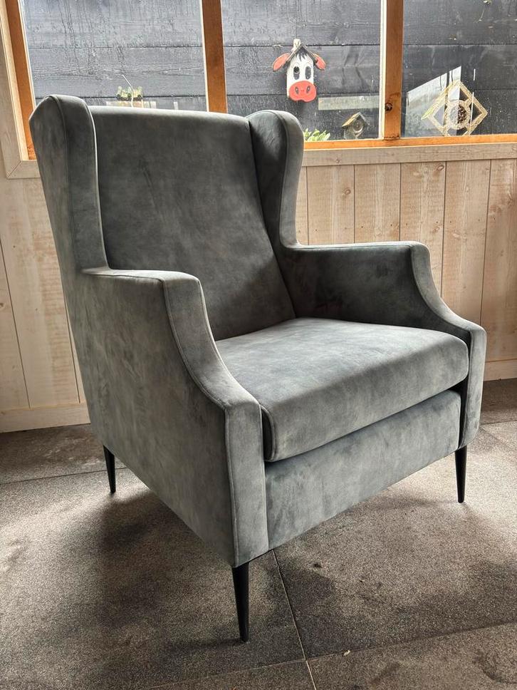 2 Hotel chique velours huiskamerstoelen, Huis en Inrichting, Stoelen, Zo goed als nieuw, Twee, Hout, Stof, Overige materialen