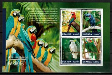 uganda 2014 pf blok papegaaien parrots vogels 1