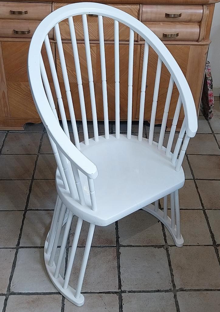 Zeldzame Spindelstoel/Windsorstoel/Spindle chair, jaren ‘70, Huis en Inrichting, Stoelen, Gebruikt, Eén, Hout, Wit, Ophalen of Verzenden