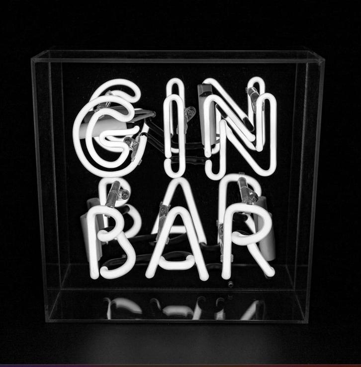 Neon verlichting GIN BAR wit, Verzamelen, Merken en Reclamevoorwerpen, Nieuw, Lichtbak of (neon) lamp, Ophalen of Verzenden