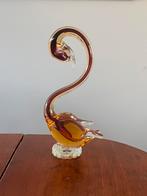Murano sommerso zwaan rood amber glas, Ophalen of Verzenden