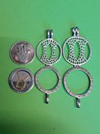 Mi Moneda 2 zilveren munthangers met 2 amuletten, Sieraden, Tassen en Uiterlijk, Overige voorstellingen, Mi Moneda, Onbekend, Ophalen of Verzenden