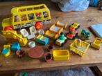 Vintage fisher price bus poppetjes inrichting huis vintage, Ophalen of Verzenden, Gebruikt, Speelset