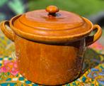 Oude Keramische pot met deksel, Ophalen of Verzenden, Zo goed als nieuw, Overige materialen, Pot, Bus of Blik