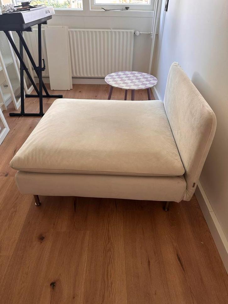 IKEA Soderhamn Enkele Bank - Crème Velvet, Huis en Inrichting, Fauteuils, Gebruikt, Stof, 75 tot 100 cm, 75 tot 100 cm, Ophalen