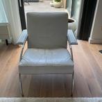 Fauteuil 4735 Gelderland wit leer, Huis en Inrichting, Fauteuils, 75 tot 100 cm, Design, Gebruikt, Metaal