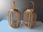 Rotan windlicht, Huis en Inrichting, Woonaccessoires | Kandelaars en Kaarsen, Ophalen, 25 tot 50 cm, Zo goed als nieuw, Kandelaar