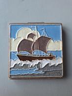 Tegel zeilbootje antiek jugendstil Westraven Cloisonne, Antiek en Kunst, Antiek | Wandborden en Tegels, Ophalen of Verzenden
