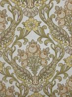 6975 warm bloemen vintage behang zacht damast gevoel, Verzenden, 75 m² of meer, Beige