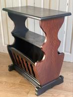 Vintage bijzettafel, krantenbak,, Ophalen, Rechthoekig, Hout