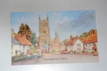 Ansichtkaart Drewsteignton Devon UK David Skipp aquarel beschikbaar voor biedingen