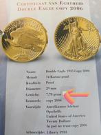 Double Eagle, 1933, copy 2006,- 14 krt goud, Postzegels en Munten, Munten | Amerika, Goud, Ophalen of Verzenden, Losse munt, Noord-Amerika