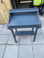 Oud tafeltje met lade grijs van kleur, Antiek en Kunst, Ophalen of Verzenden