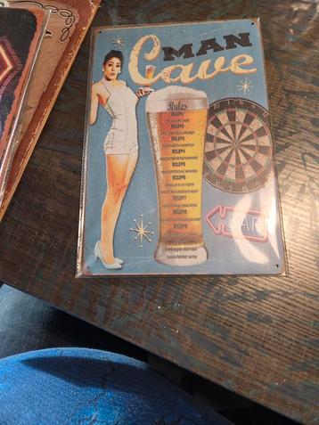 Retro Man Cave Metalen Bord beschikbaar voor biedingen