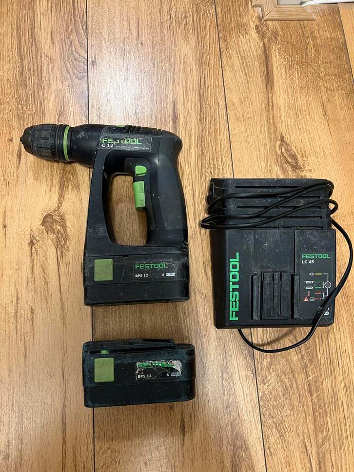 Festool C12 Accuboormachine - 2 Accu's + Lader, Doe-het-zelf en Verbouw, Gereedschap | Boormachines, Gebruikt, Boor- en Schroefmachine