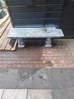 betonnen  bankje met 2 losse ondersteunen van beton, Tuin en Terras, Ophalen, Gebruikt