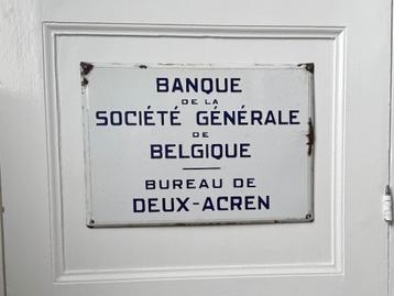 antiek emaille reclamebord Banque De Société Générale beschikbaar voor biedingen