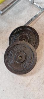 Halterschijven 15 kg, Sport en Fitness, Fitnessmaterialen, Ophalen, Gebruikt, Halterschijven