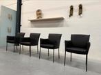 4 Nieuw Design on Stock Amra Eetkamerstoelen zwart leer, Huis en Inrichting, Stoelen, Overige kleuren, Leer, Ophalen of Verzenden