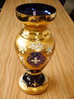 vaas Bohemian Czechisch cobalt blauw, Gebruikt, Blauw, Ophalen of Verzenden, Glas
