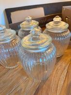 Vintage glazen weckpotten - 4 stuks, Huis en Inrichting, Keuken | Potten en Pannen, Ophalen, Zo goed als nieuw, Glas