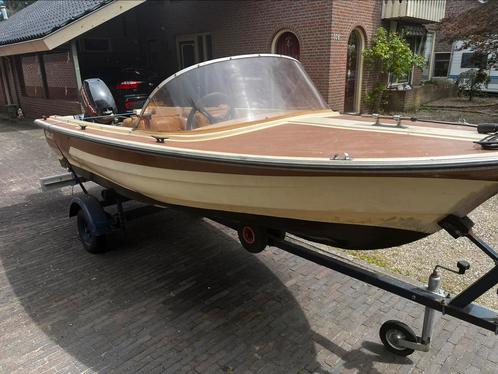 Placom speedboat, Watersport en Boten, Speedboten, Gebruikt, 3 tot 6 meter, Benzine, Minder dan 70 pk, Polyester, Buitenboordmotor
