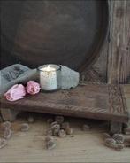 12435 BT Wabi sabi bajot tafeltje carved, Verzenden, Info@overwijkdecoratie.nl, Overwijk decoratie, Gebruikt