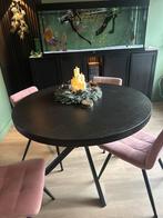 Massief hout ronde eettafel 120 cm, Huis en Inrichting, Tafels | Eettafels, Ophalen, Zo goed als nieuw, Vier personen, 100 tot 150 cm