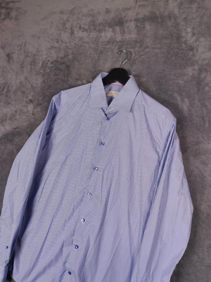 Eton Overhemd Slim Fit 41 16 Blauw Wit Gestreepte Overhemd, Kleding | Heren, Overhemden, Zo goed als nieuw, Halswijdte 41/42 (L)