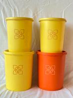 4 Vintage Tupperware cilindervormige bewaarboxen 2 maten, Ophalen of Verzenden, Zo goed als nieuw, Oranje
