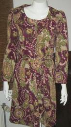 Jurk mt 38 paisley motief aubergine, Kleding | Dames, Maat 38/40 (M), Han Mar Creations, Paars, Ophalen of Verzenden