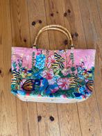 Mooie, kleurrijke en vrolijke grote tas met bamboe handvat, Sieraden, Tassen en Uiterlijk, Tassen | Damestassen, Ophalen, Nieuw