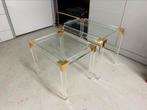 Set van 2 glazen tafeltjes, Huis en Inrichting, Tafels | Salontafels, Ophalen, Minder dan 50 cm, Gebruikt, Minder dan 50 cm